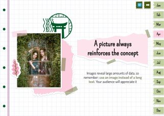 Plantilla de presentación Agenda anual estilo libro de recortes