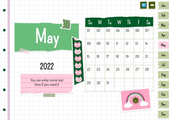 Plantilla de presentación Agenda anual estilo libro de recortes