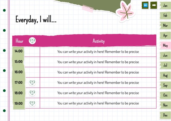 Plantilla de presentación Agenda anual estilo libro de recortes