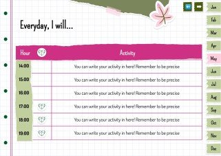 Plantilla de presentación Agenda anual estilo libro de recortes