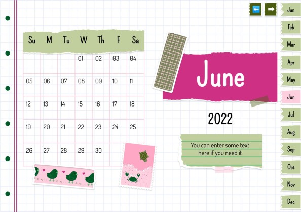 Plantilla de presentación Agenda anual estilo libro de recortes