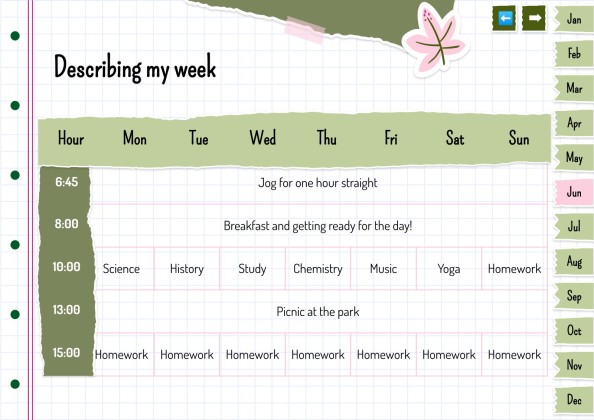 Plantilla de presentación Agenda anual estilo libro de recortes