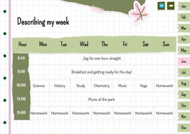 Plantilla de presentación Agenda anual estilo libro de recortes