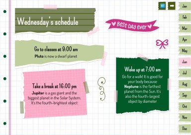 Plantilla de presentación Agenda anual estilo libro de recortes