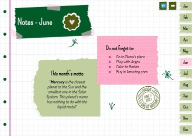 Plantilla de presentación Agenda anual estilo libro de recortes