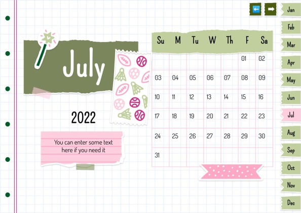 Plantilla de presentación Agenda anual estilo libro de recortes