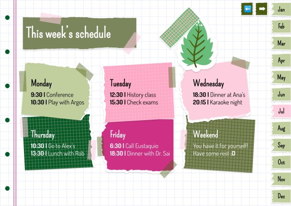 Plantilla de presentación Agenda anual estilo libro de recortes