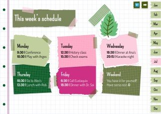 Plantilla de presentación Agenda anual estilo libro de recortes