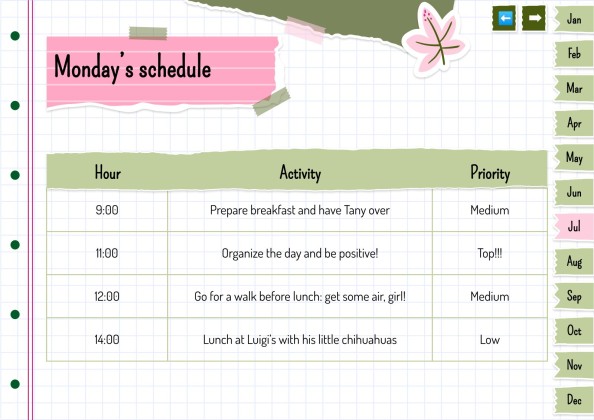 Plantilla de presentación Agenda anual estilo libro de recortes