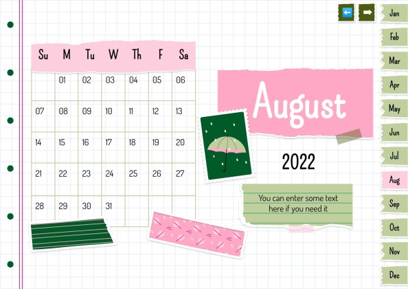 Plantilla de presentación Agenda anual estilo libro de recortes