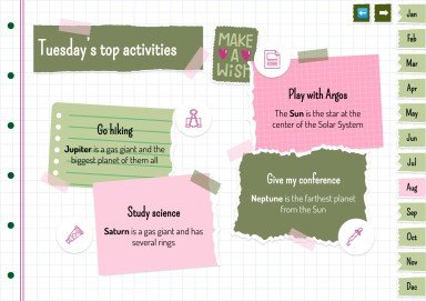 Plantilla de presentación Agenda anual estilo libro de recortes