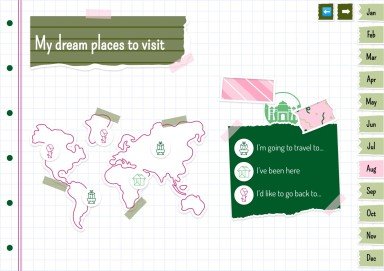 Plantilla de presentación Agenda anual estilo libro de recortes