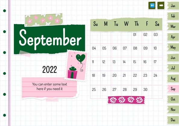 Plantilla de presentación Agenda anual estilo libro de recortes