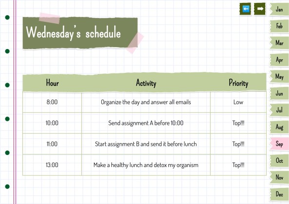 Plantilla de presentación Agenda anual estilo libro de recortes