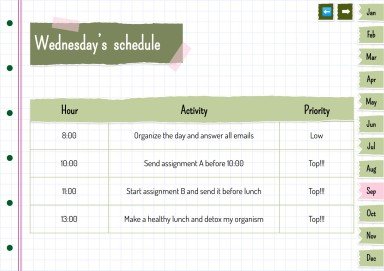 Plantilla de presentación Agenda anual estilo libro de recortes