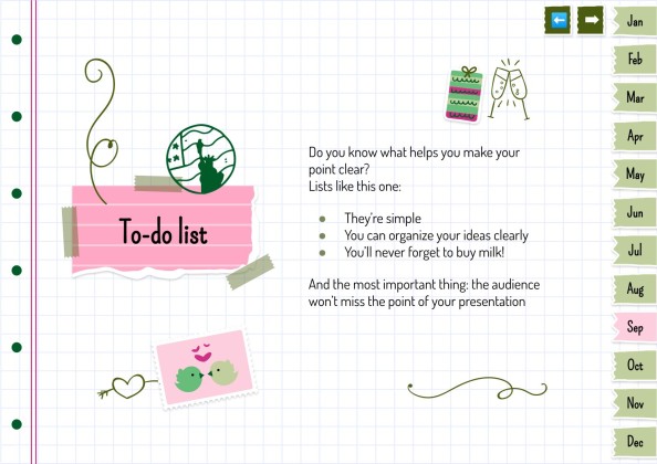 Plantilla de presentación Agenda anual estilo libro de recortes