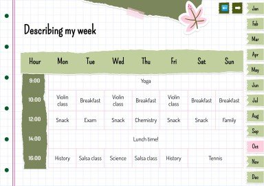 Plantilla de presentación Agenda anual estilo libro de recortes