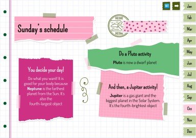 Plantilla de presentación Agenda anual estilo libro de recortes