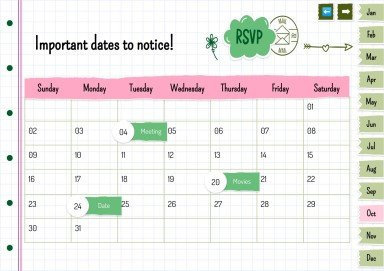 Plantilla de presentación Agenda anual estilo libro de recortes