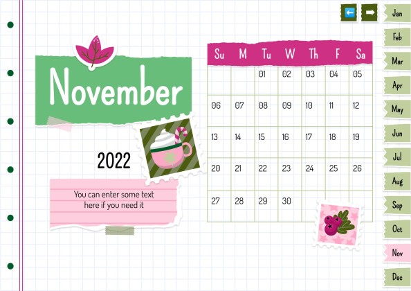 Plantilla de presentación Agenda anual estilo libro de recortes