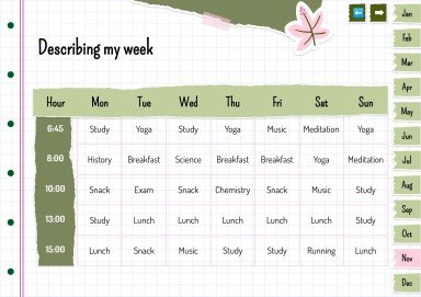 Plantilla de presentación Agenda anual estilo libro de recortes