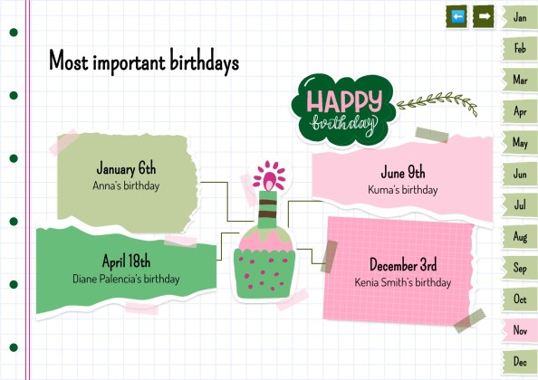 Plantilla de presentación Agenda anual estilo libro de recortes