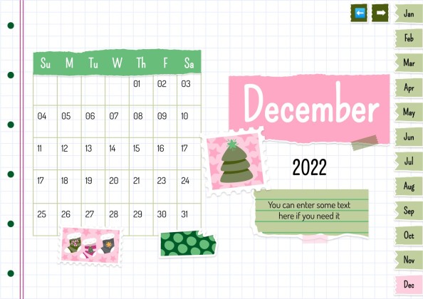 Plantilla de presentación Agenda anual estilo libro de recortes