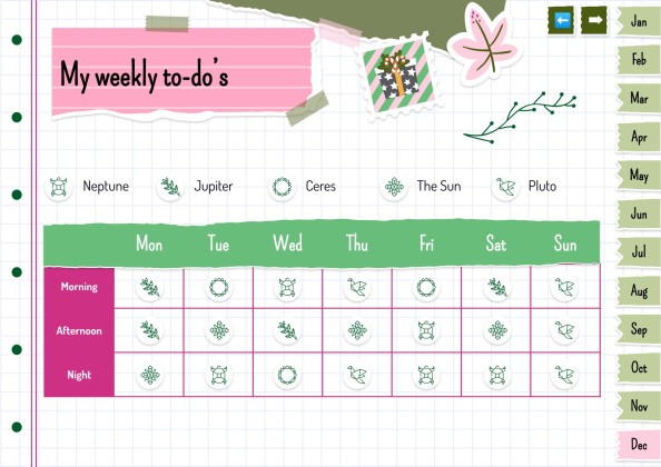 Plantilla de presentación Agenda anual estilo libro de recortes