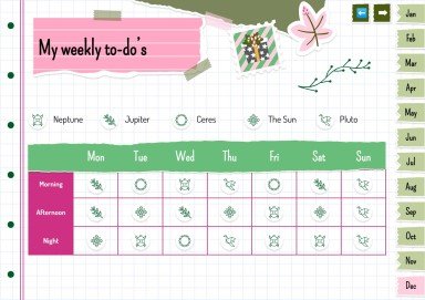 Plantilla de presentación Agenda anual estilo libro de recortes