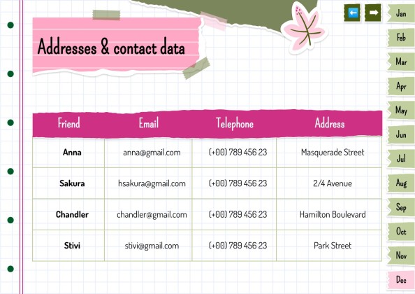 Plantilla de presentación Agenda anual estilo libro de recortes