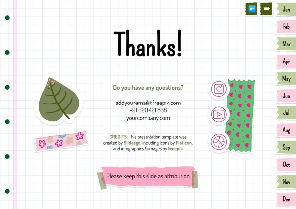 Plantilla de presentación Agenda anual estilo libro de recortes