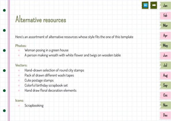 Plantilla de presentación Agenda anual estilo libro de recortes