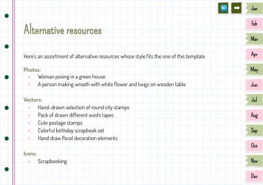 Plantilla de presentación Agenda anual estilo libro de recortes