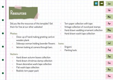 Plantilla de presentación Agenda anual estilo libro de recortes