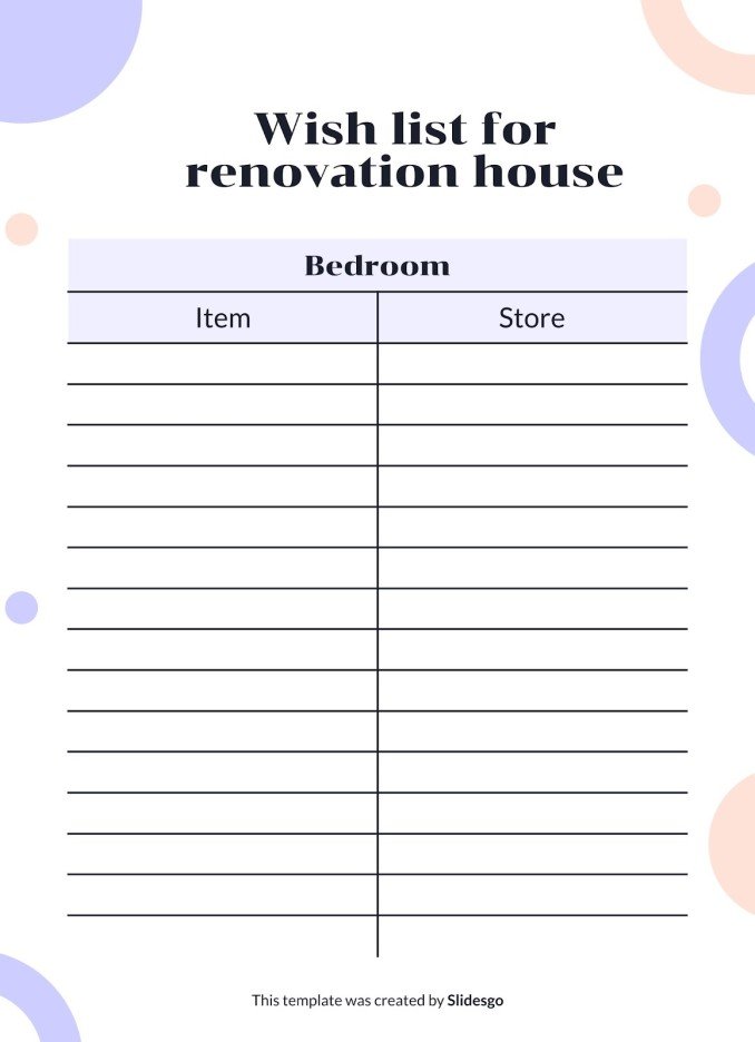 Home Wish List | Google Slides and PowerPoint template