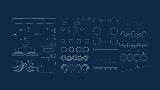 Modelo de apresentação Pitch deck com formas diagonais simples