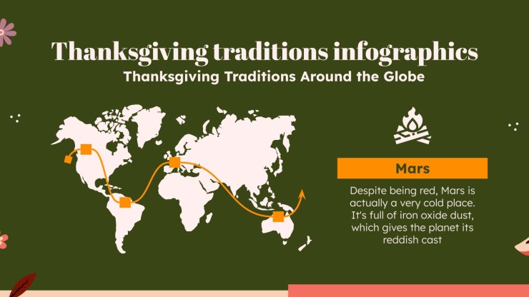 Thanksgiving Traditions Infographics presentation template 