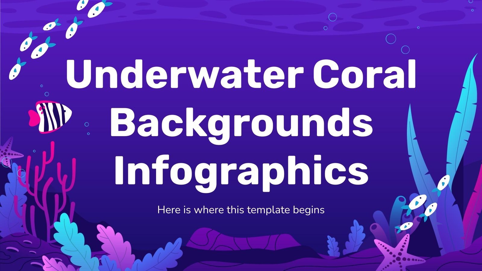 Modelo de apresentação Infográficos com plano de fundo com corais