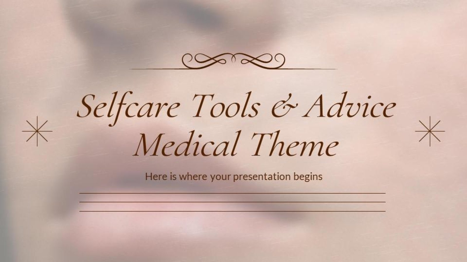 Selfcare Tools & Advice Medical Theme presentation template 