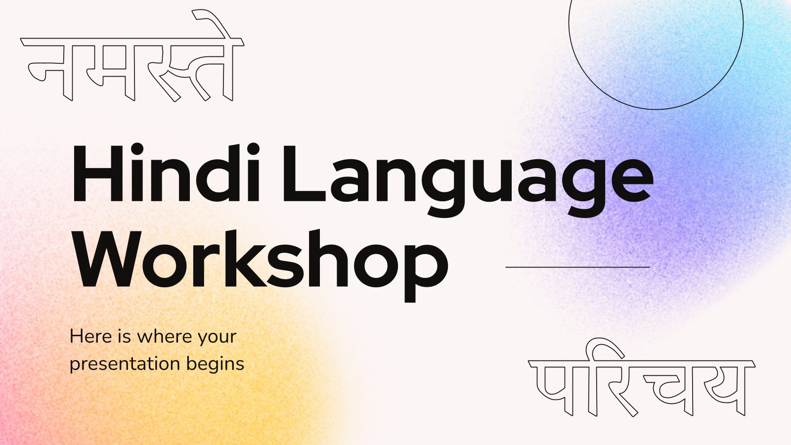 Hindi Language Workshop presentation template 