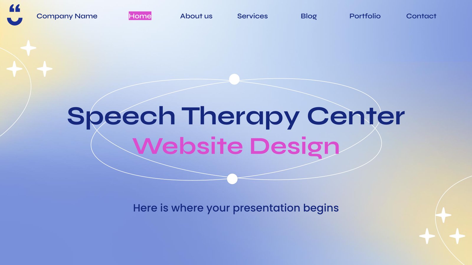 Speech Therapy Center Website Design presentation template 