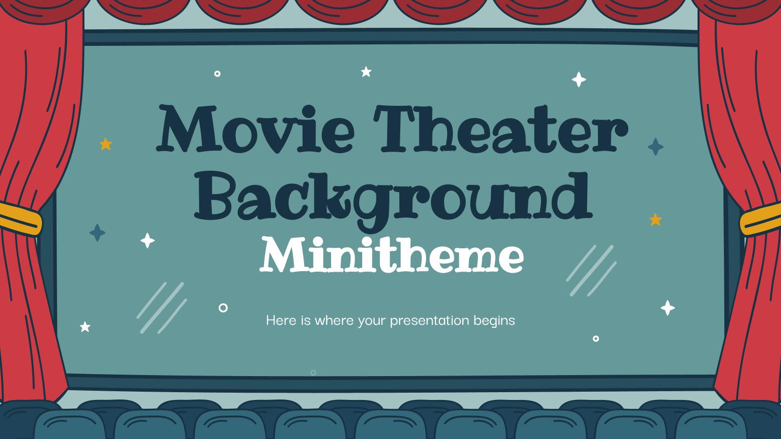 Movie Theater Background Minitheme presentation template 