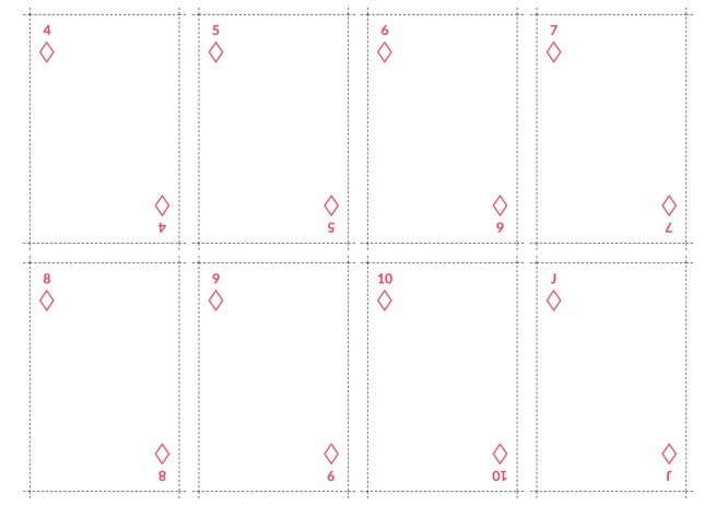 Minimalist Style Printable Deck of Playing Cards