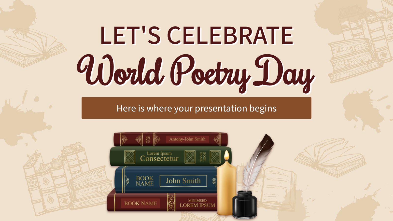 Feiern wir den Welttag der Poesie! Präsentationsvorlage