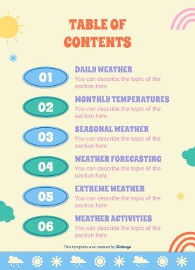Daily Weather & Temperature Activities for Pre-K presentation template 