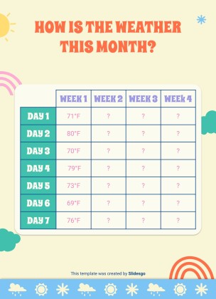 Daily Weather & Temperature Activities for Pre-K presentation template 