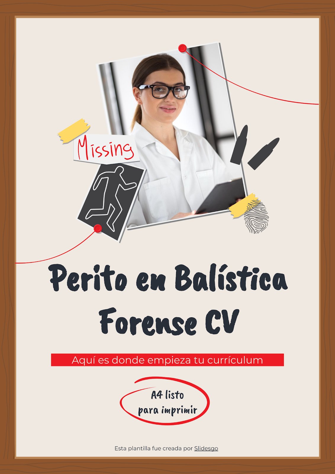 Plantilla de presentación CV para forenses de balística