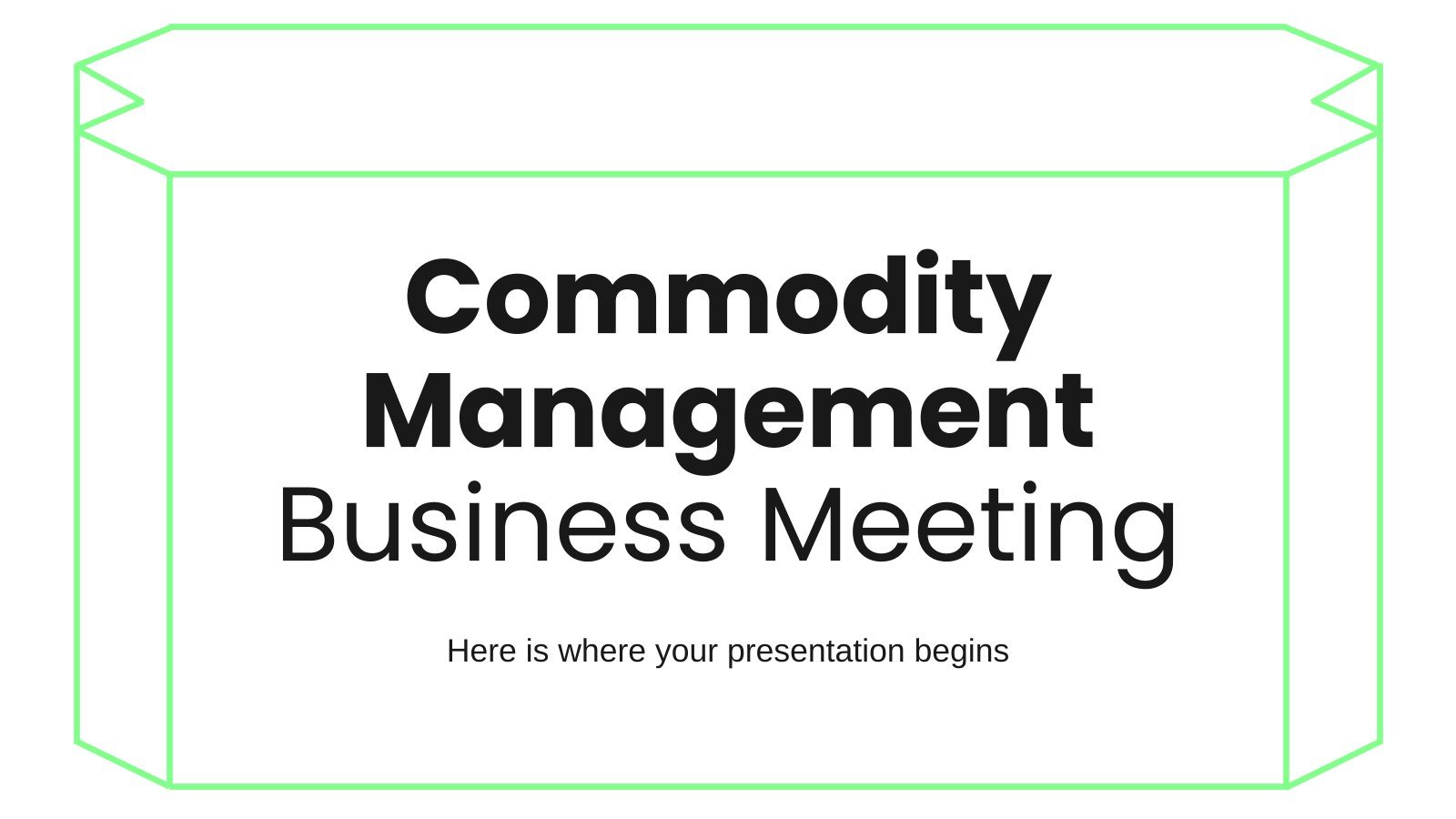 Commodity Management - Business Meeting Präsentationsvorlage