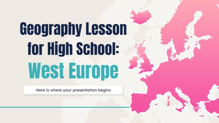 Geography Lesson for High School: West Europe presentation template 