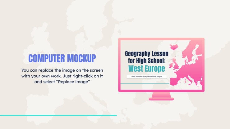 Geography Lesson for High School: West Europe presentation template 